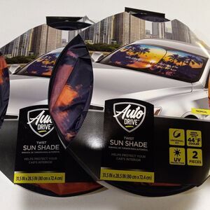 Auto Drive Twist Sun Shades Universal Fit Set of 2 NWT